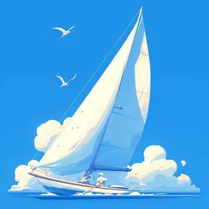 Hình ảnh cánh buồm ra khơi file vector mẫu HH215