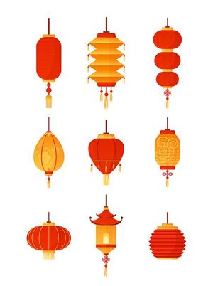 Hình ảnh đèn lồng trang trí dịp lễ file vector mẫu CR517