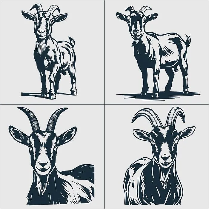 Hình ảnh con dê file vector mẫu KS477