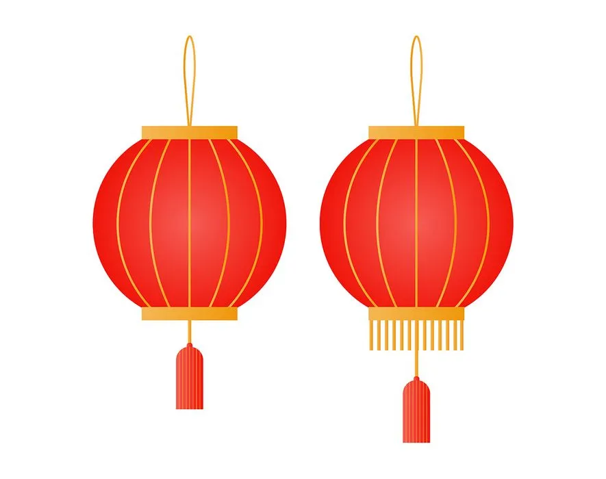 Hình ảnh đèn lồng đỏ file vector mẫu KS758