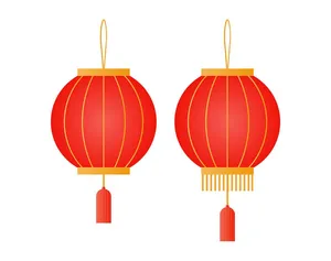 Hình ảnh đèn lồng đỏ file vector mẫu KS758