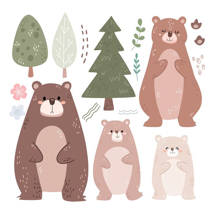 Bộ sưu tập hinh ảnh chú gấu cute file vector mẫu CR66