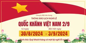Banner thông báo lịch nghỉ lễ quốc khánh file PSD mẫu KT58