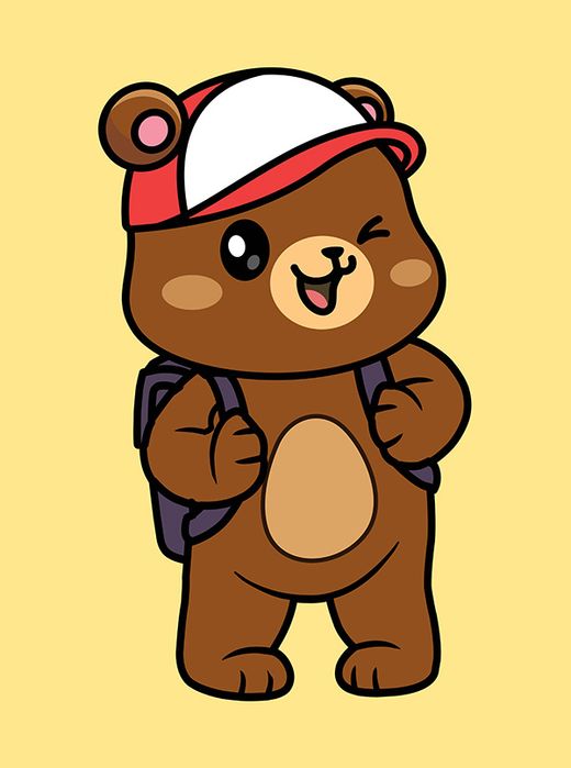 Bộ sưu tập chú gấu cute đi học file vector mẫu CR116