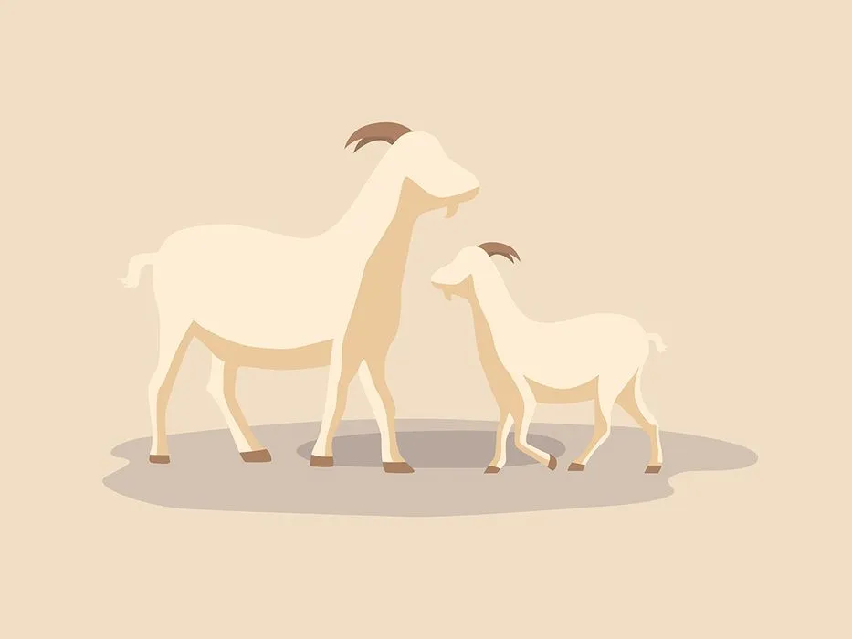 Hình ảnh hai chú dê file vector mẫu KS502