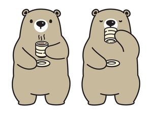 Hình ảnh hai chú gấu đáng yêu uống trà file vector mẫu CR152