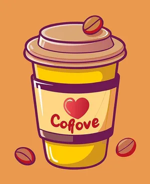 Hình minh họa cốc cafe file vector mẫu KS838