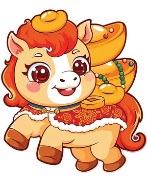 Linh Vật Ngựa Tết Dễ Thương - Minh Họa Vector EPS