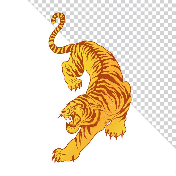 Hình ảnh chú hổ hung dữ file PNG mẫu CR1082