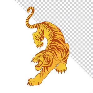 Hình ảnh chú hổ hung dữ file PNG mẫu CR1082