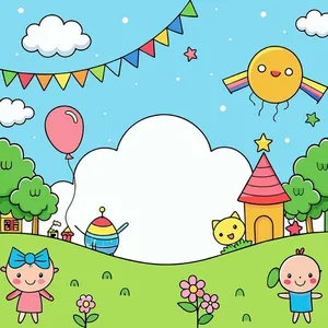 Background ngôi trường học của bé file vector mẫu KS129