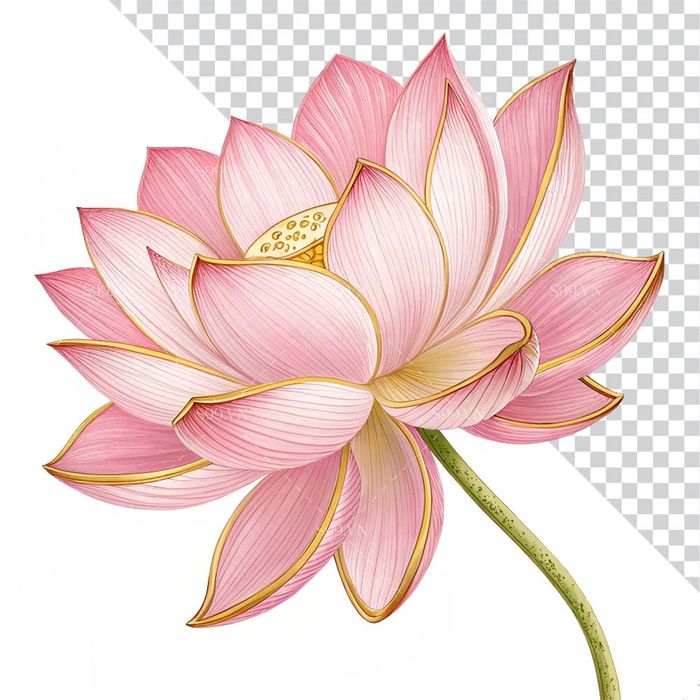 Hình ảnh bông hoa sen file PNG mẫu CR1633