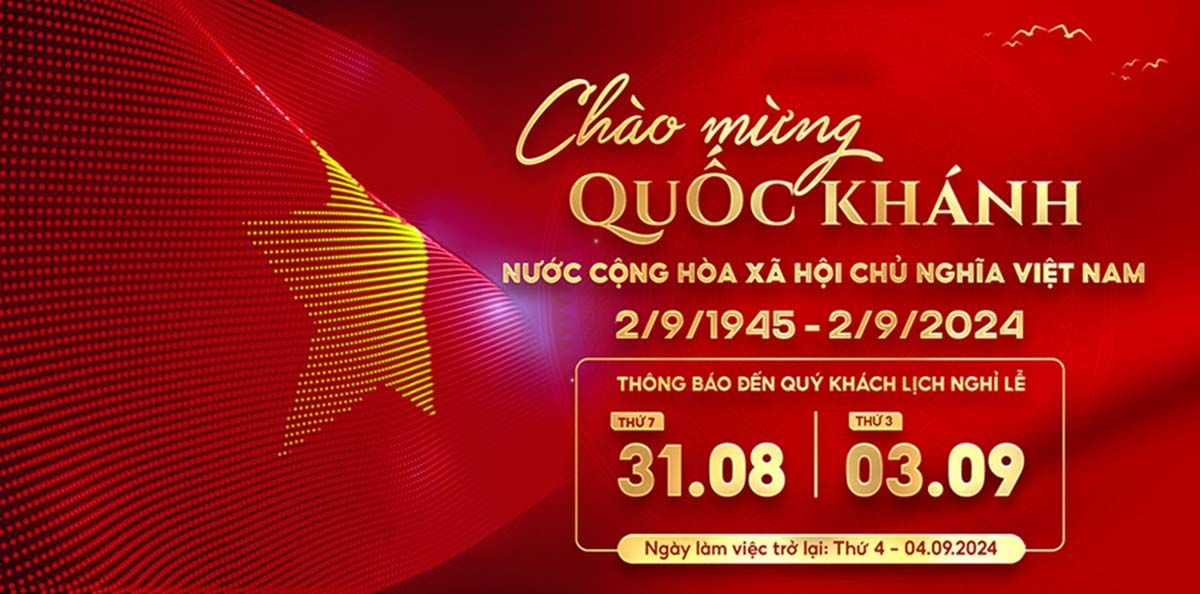 Banner thông báo lịch nghỉ lễ Quốc khánh 2-9 file PSD mẫu CR1025