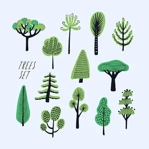 Bộ sưu tập cây xanh file vector mẫu KK17