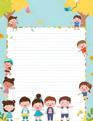 Background bé học tập cùng nhau file JPG mẫu KS215