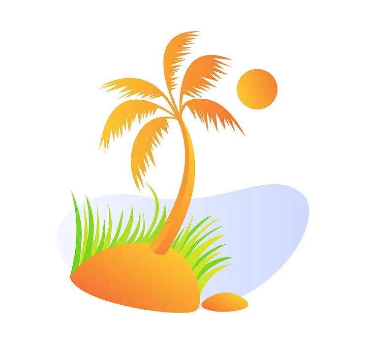 Hình ảnh cây dừa file vector mẫu KS680