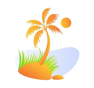 Hình ảnh cây dừa file vector mẫu KS680