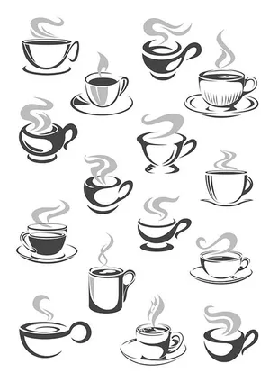 Hình ảnh cốc cafe file vector mẫu KS828