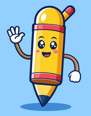 Hình ảnh hành động của cây bút chì file vector mẫu HH25