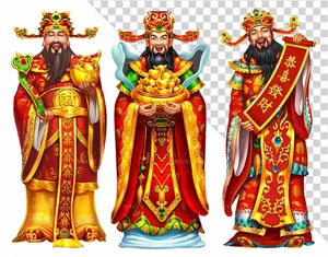 Thần Tài PNG – Bộ 3 Ông Thần Tài Phúc Lộc Thọ Chất Lượng Cao