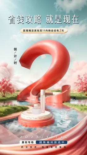 Poster Mỹ Phẩm Khuyến Mãi Lớn Ngày Đôi Cực Hấp Dẫn - File PSD Chất Lượng Cao