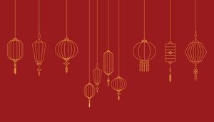 Hình ảnh đèn lồng màu đỏ trang trí ngày lễ tết file vector mẫu CR357