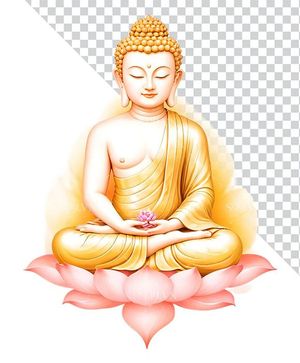 Hình ảnh tượng phật ngồi trên đài sen file PNG mẫu CR1619