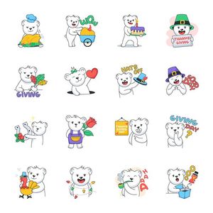 Bộ sưu tập hành động của chú gấu file vector mẫu CR185