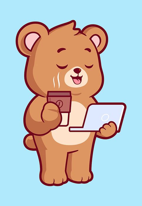 Hình ảnh chú gấu dễ thương file vector mẫu CR77