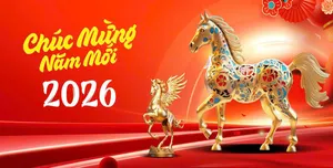 Banner Tết 2026 Phong Cách Hiện Đại Với Ngựa Vàng May Mắn (CDR)