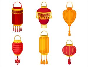 Bộ sưu tập đèn lồng nhiều hình dạng file vector mẫu CR448