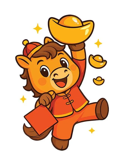 Linh Vật Ngựa Tết Bính Ngọ 2026 – Hình Minh Họa Vector EPS Độc Đáo