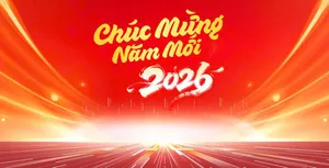 Banner Chúc Mừng Năm Mới 2026 Đỏ Rực Rỡ CDR – Thiết Kế Tết Độc Đáo