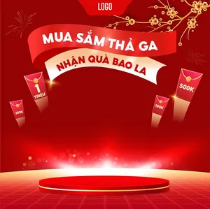 Background Sale Tết Đỏ Rực, Banner Khuyến Mãi Năm Mới Thiết Kế Sẵn