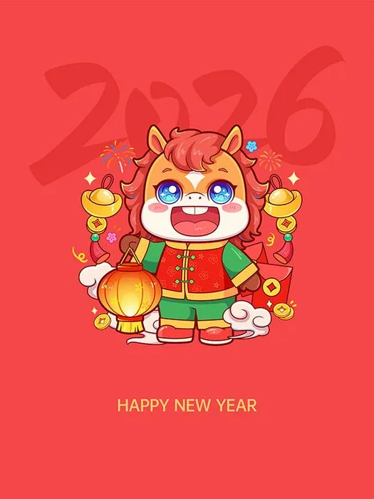 Poster Ngựa Tết 2026 – Chúc Mừng Năm Mới Vector EPS Dễ Chỉnh Sửa