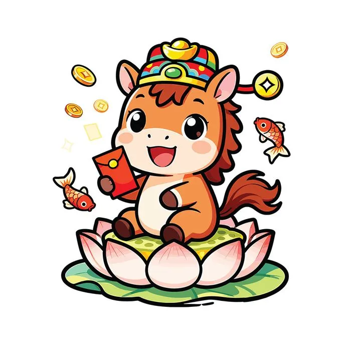 Linh Vật Ngựa Thần Tài May Mắn – Thiết Kế EPS Độc Đáo