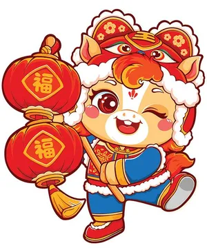 Linh Vật Ngựa Tết Nguyên Đán Dễ Thương - Hình Minh Họa Vector EPS