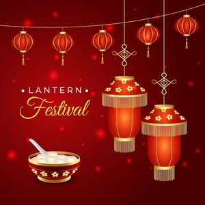 Banner đèn lồng màu đỏ trang trí dịp tết cổ truyền file vector mẫu CR409