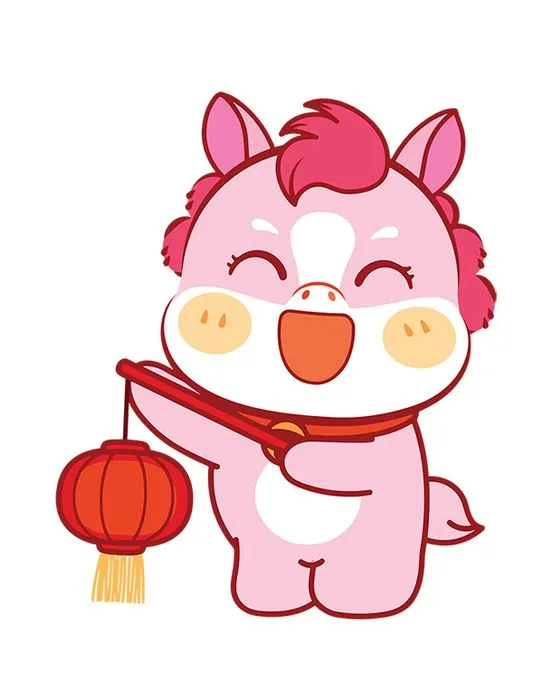 Linh Vật Ngựa Tết Nguyên Đán Dễ Thương - Vector Minh Họa EPS