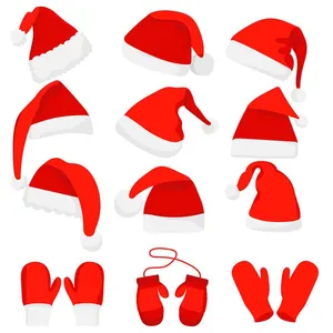 Bộ sưu tập chiếc mũ ông già noel file vector mẫu CR1835