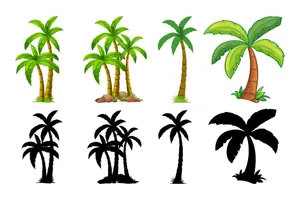 Hình ảnh cây dừa file vector mẫu KS660