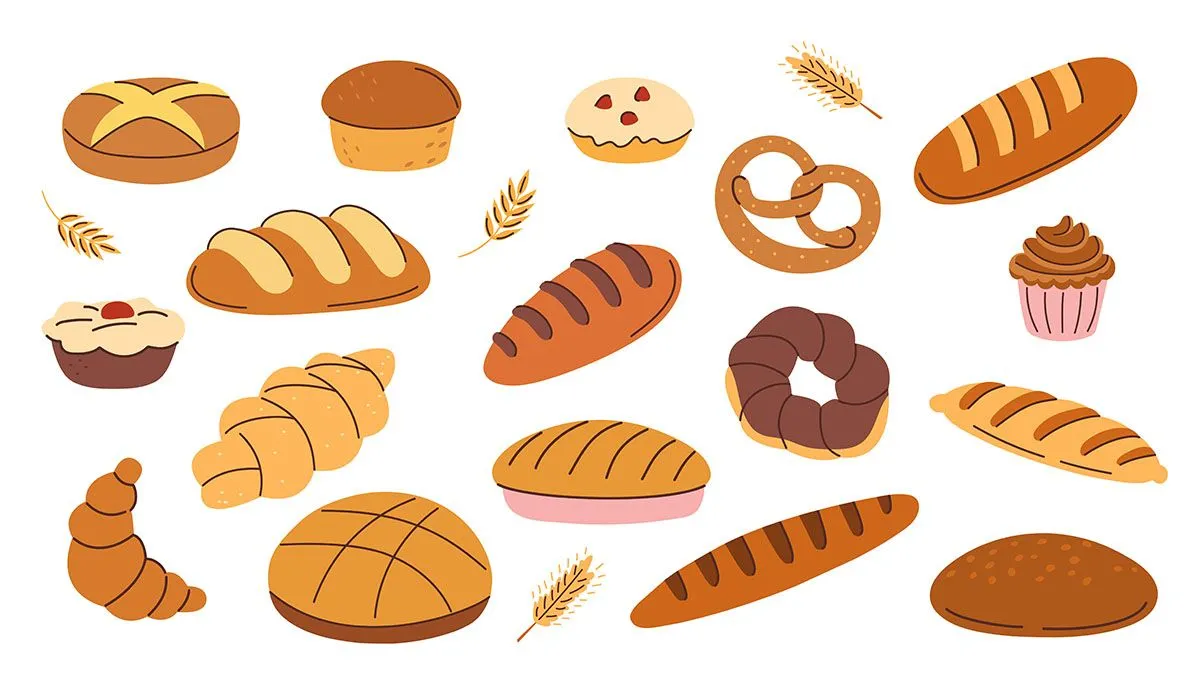 Bộ Sưu Tập Bánh Mì Minh Họa Đa Dạng - Vector EPS Dễ Dàng Chỉnh Sửa