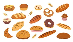 Bộ Sưu Tập Bánh Mì Minh Họa Đa Dạng - Vector EPS Dễ Dàng Chỉnh Sửa