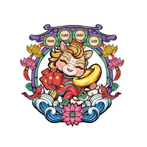 Linh Vật Ngựa Tết, Hình Minh Họa Vector EPS Đón Xuân Cát Tường