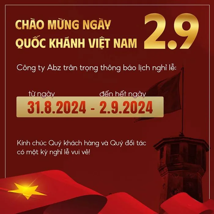 Banner thông báo lịch nghỉ lễ quốc khánh 2-9 file PSD mẫu KT87