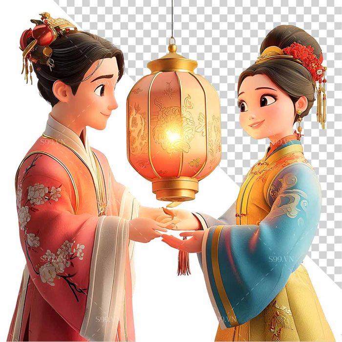 Hình ảnh dây đèn lồng trang trí ngày lễ tết file PNG mẫu CR581