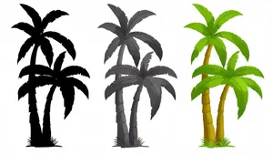 Hình ảnh cây dừa file vector mẫu KS626