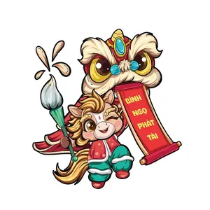 Linh Vật Ngựa Tết, Hình Minh Họa Phong Cách Hoạt Hình Dễ Thương