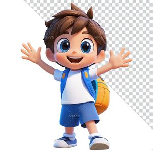 Hình ảnh cậu học sinh 3D file PNG mẫu CR795