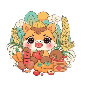 Linh Vật Ngựa Tết Nguyên Đán Dễ Thương - Minh Họa Vector EPS